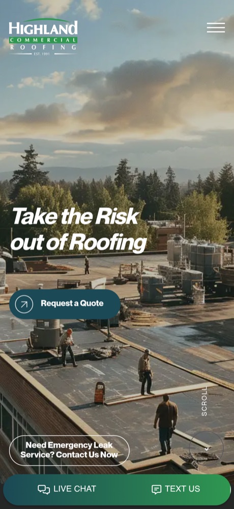 Highland Roofing mobile website